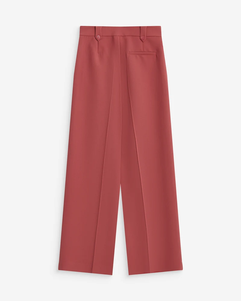 Pantalon tailleur large à plis blush Nilay