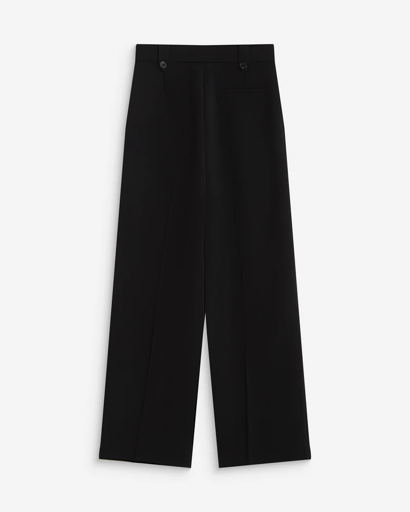Pantalon tailleur large à plis noir Nilay