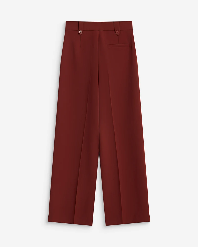 Pantalon tailleur large à plis terracotta Nilay