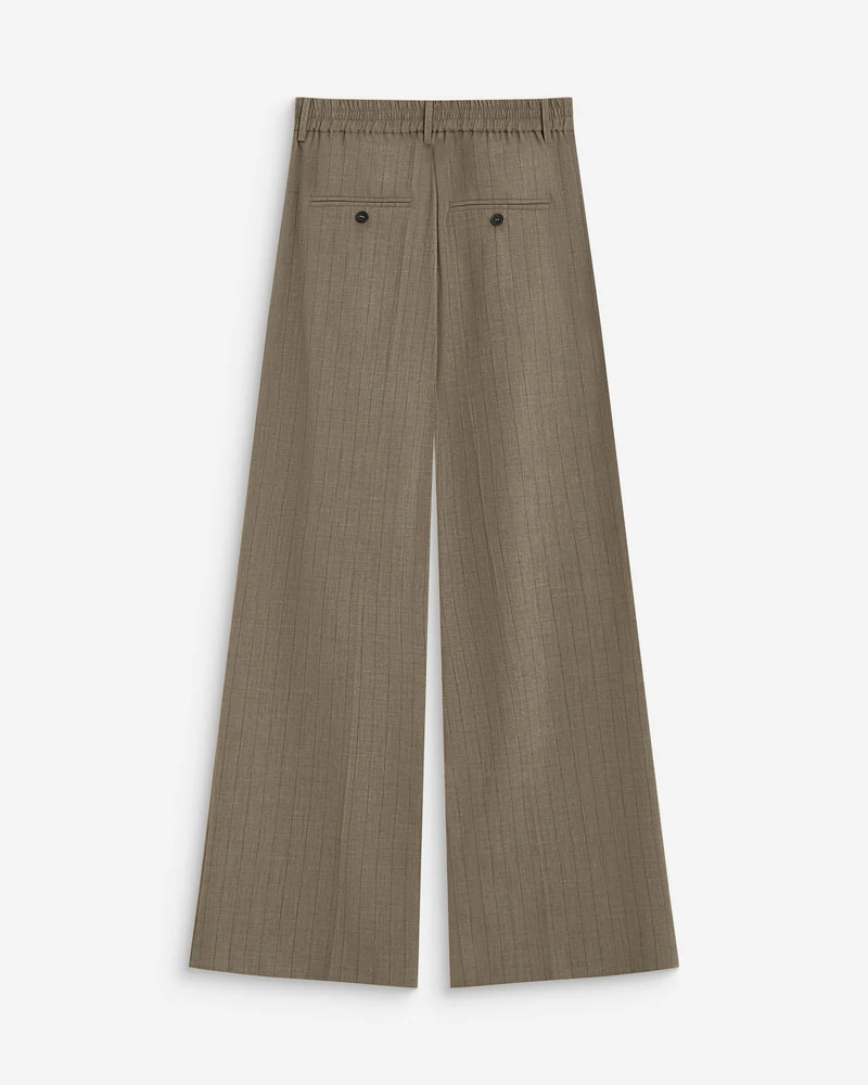 Pantalon tailleur ample ceinture nouable rayure Ardoise