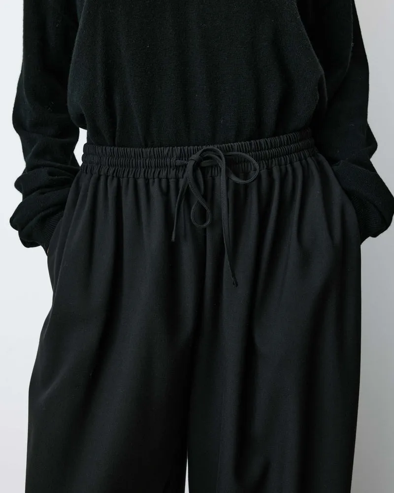 Pantalon ballon taille haute ajustable noir Aniel