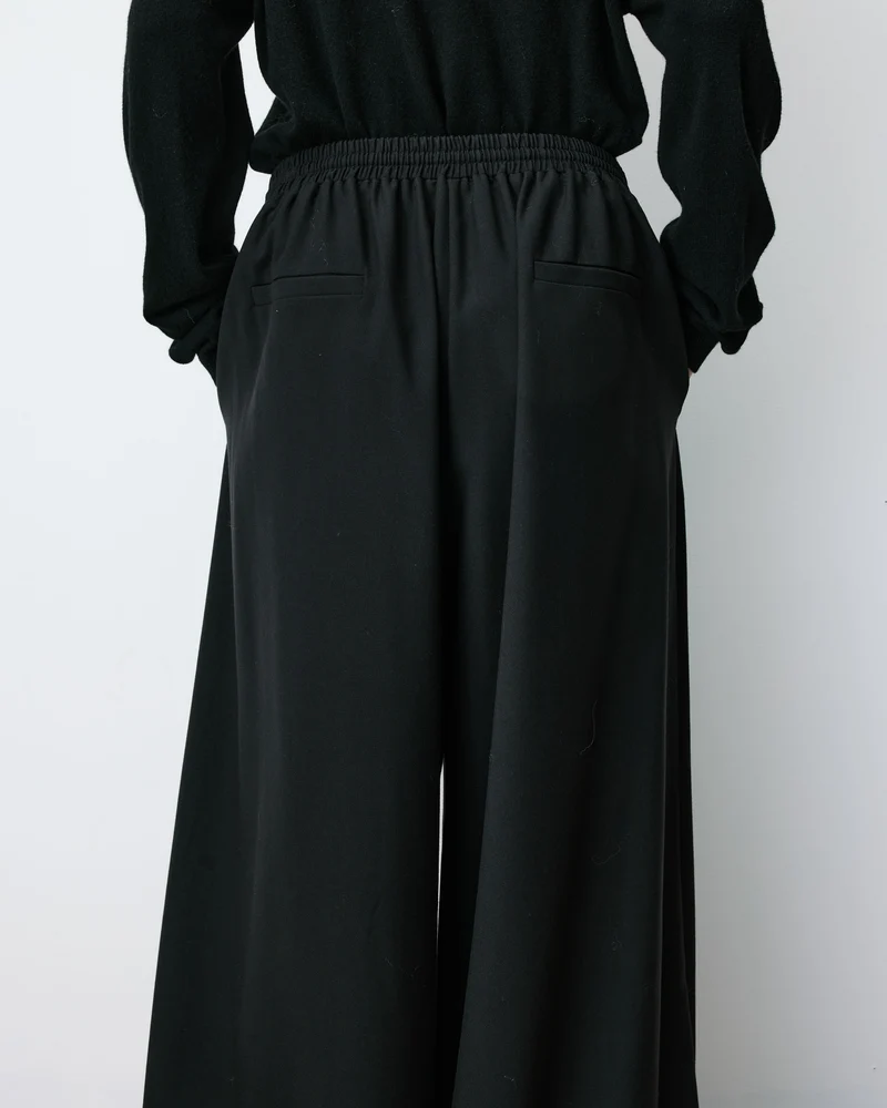 Pantalon ballon taille haute ajustable noir Aniel