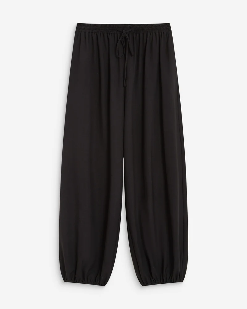 Pantalon ballon taille haute ajustable noir Aniel