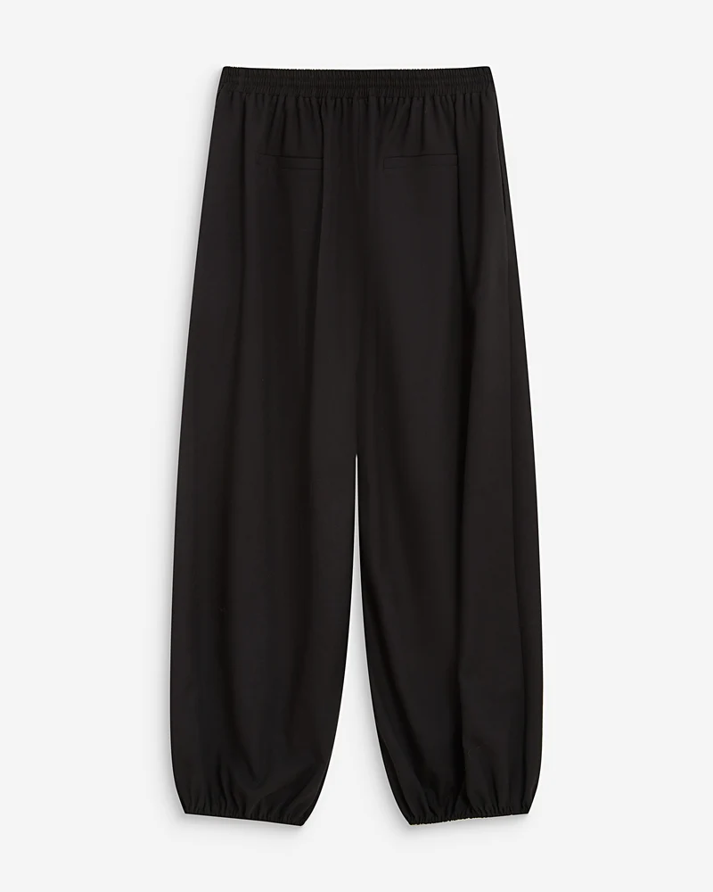 Pantalon ballon taille haute ajustable noir Aniel