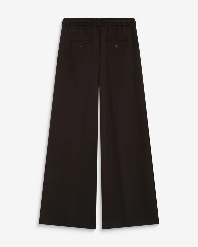 Pantalon tailleur ample ceinture nouable chocolat Ardoise