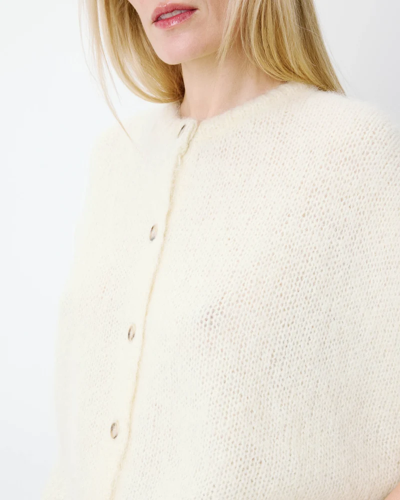 Cardigan loose sans manches col rond vanille Addison