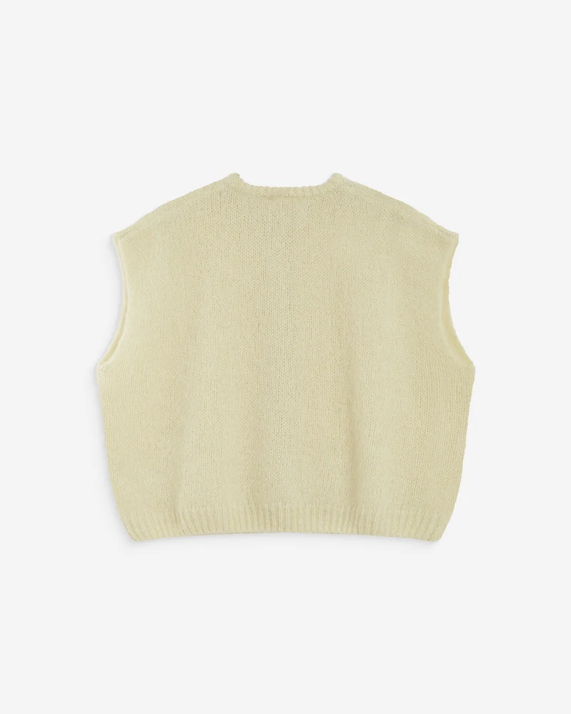 Cardigan loose sans manches col rond vanille Addison