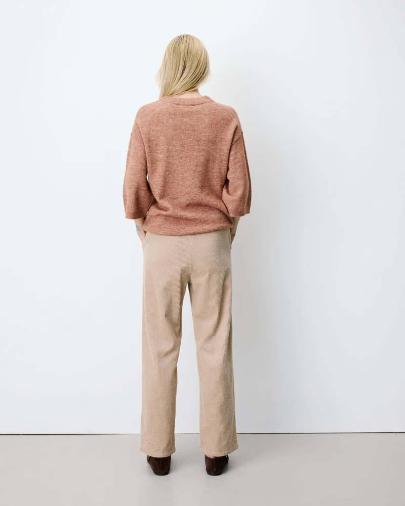Pull oversize manches 3/4 col rond coffee Asher