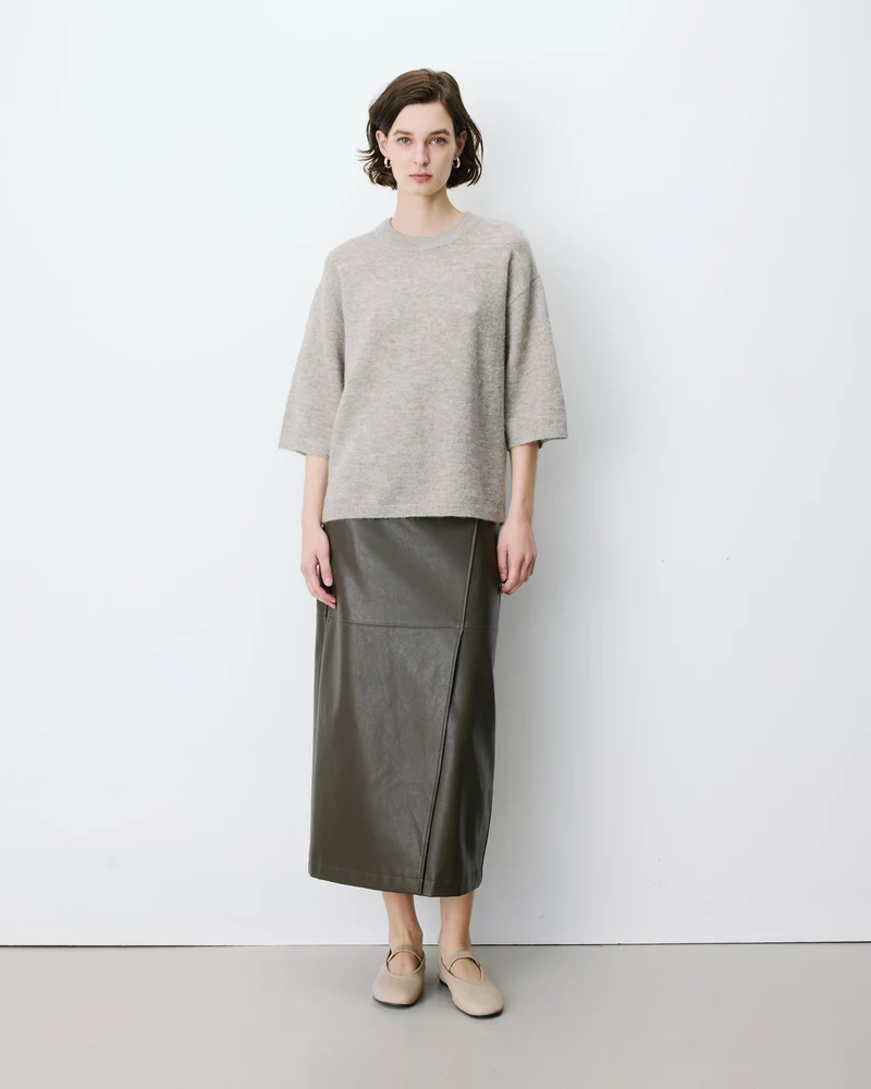 Pull oversize manches 3/4 col rond grege Asher