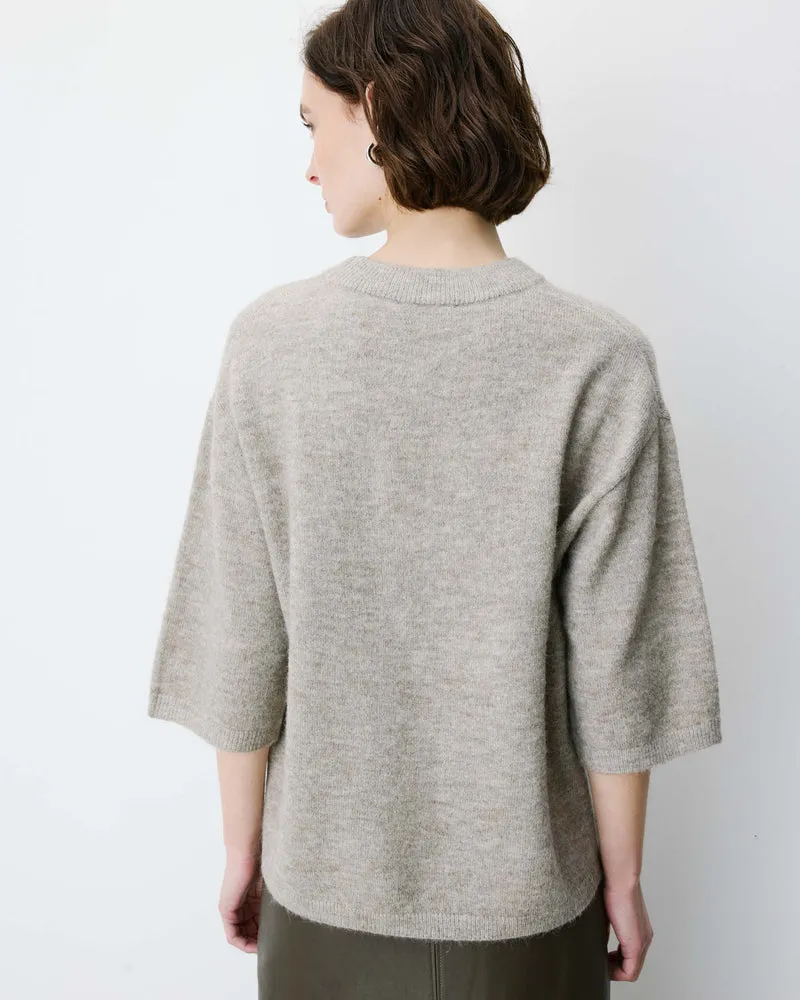 Pull oversize manches 3/4 col rond grege Asher