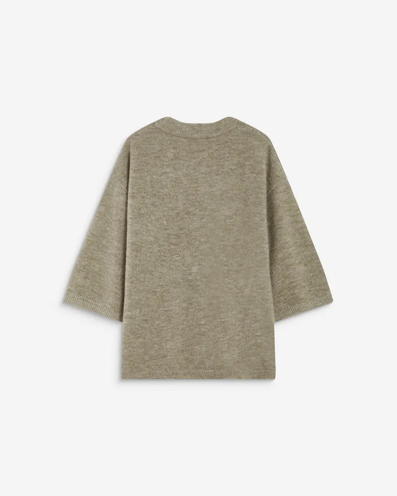 Pull oversize manches 3/4 col rond grege Asher