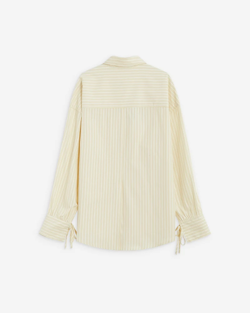 Chemise oversize en coton rayée vanille Armelle