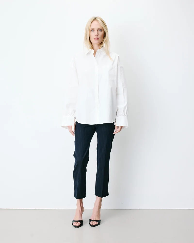 Chemise oversize en coton ivoire Armelle