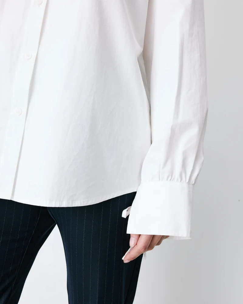 Chemise oversize en coton ivoire Armelle