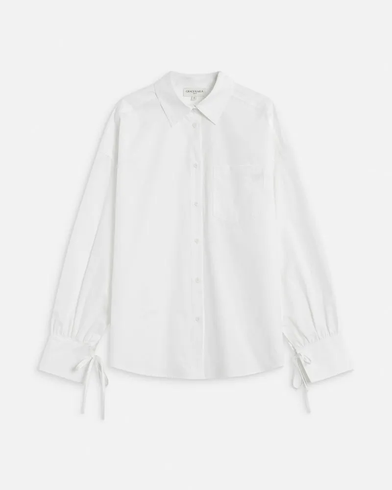 Chemise oversize en coton ivoire Armelle