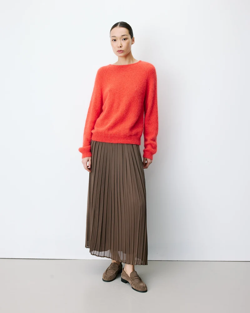 Pull ample en maille dos nu croisé sanguine Anthemis