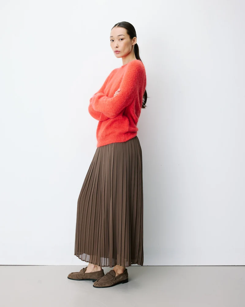 Pull ample en maille dos nu croisé sanguine Anthemis