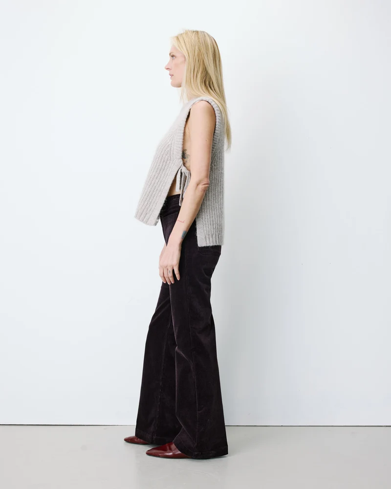 Pull sans manches en maille à nouer grege Argan