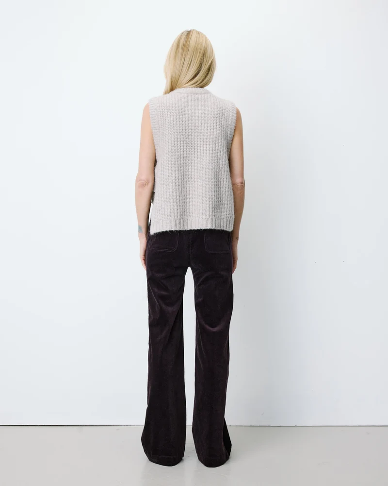 Pull sans manches en maille à nouer grege Argan