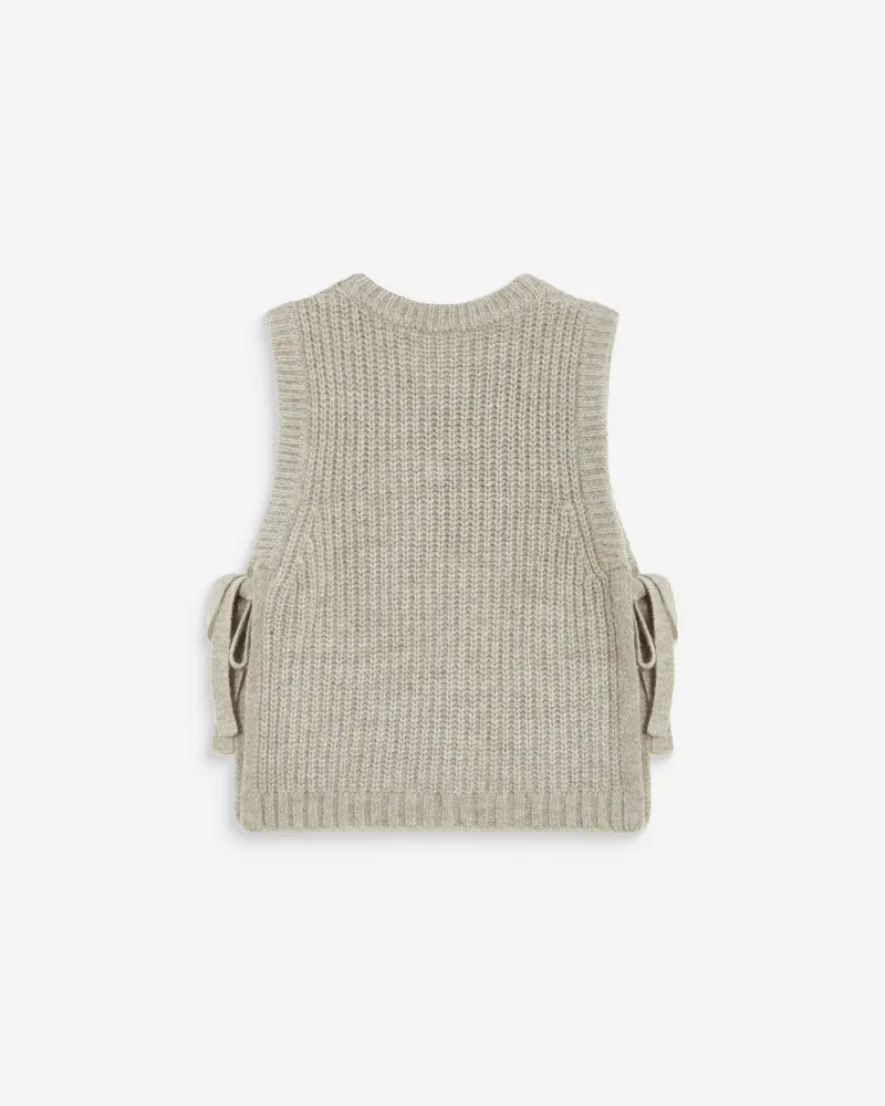 Pull sans manches en maille à nouer grege Argan
