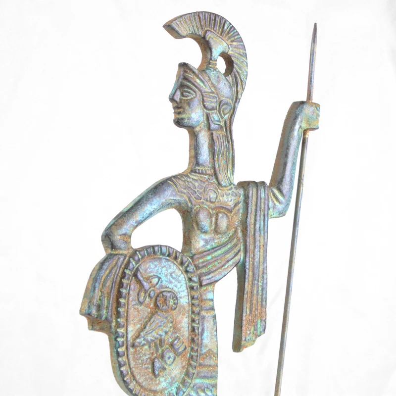 Statuette Athéna - bronze vert