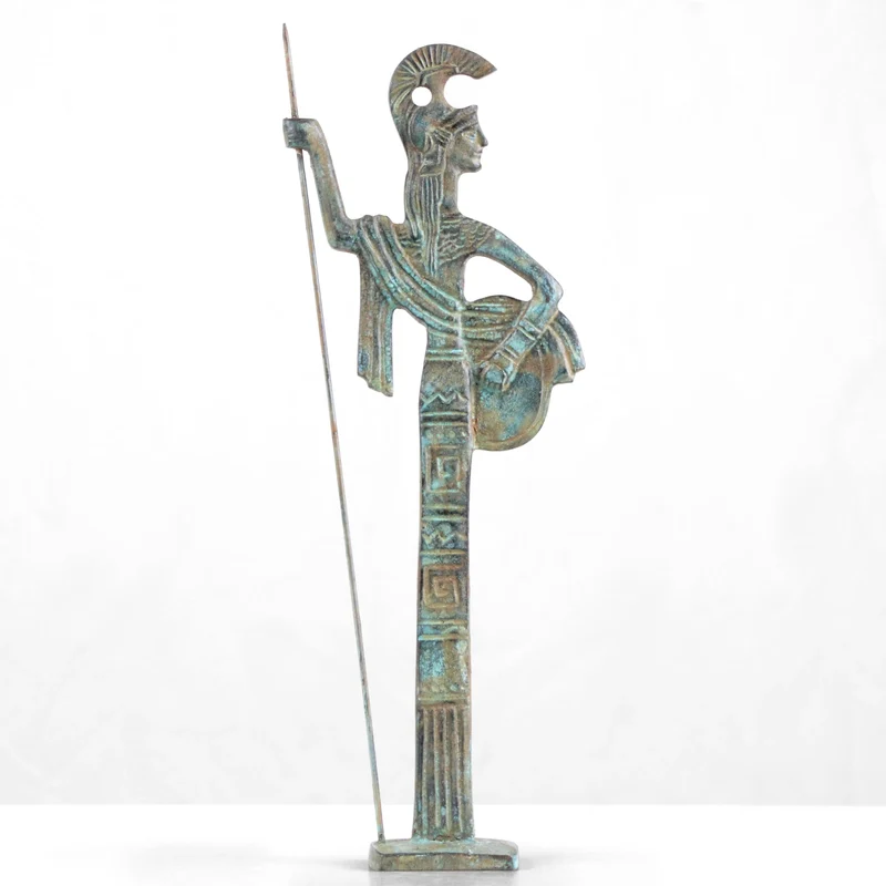 Statuette Athéna - bronze vert