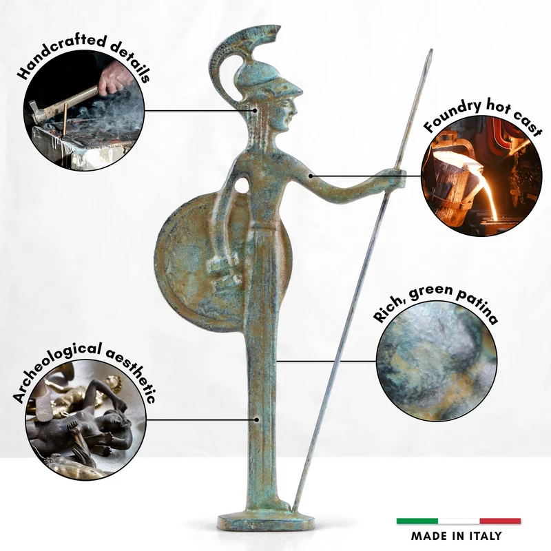Statuette Athéna - bronze vert