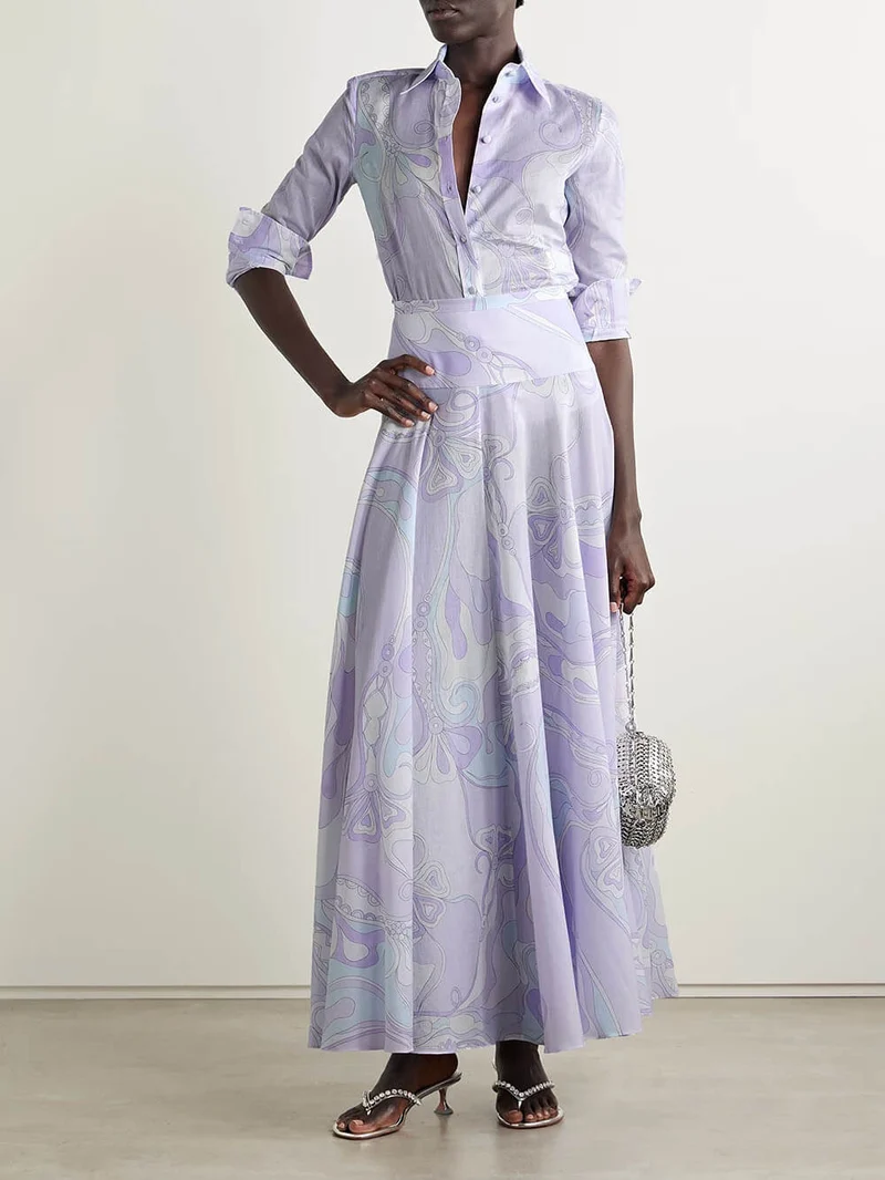 Unique Ethnic Print Button-Up Shirt