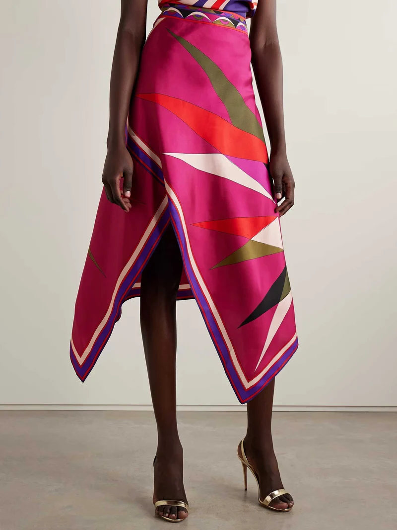 Unique Retro Abstract Print Vest Skirt Two-piece Set