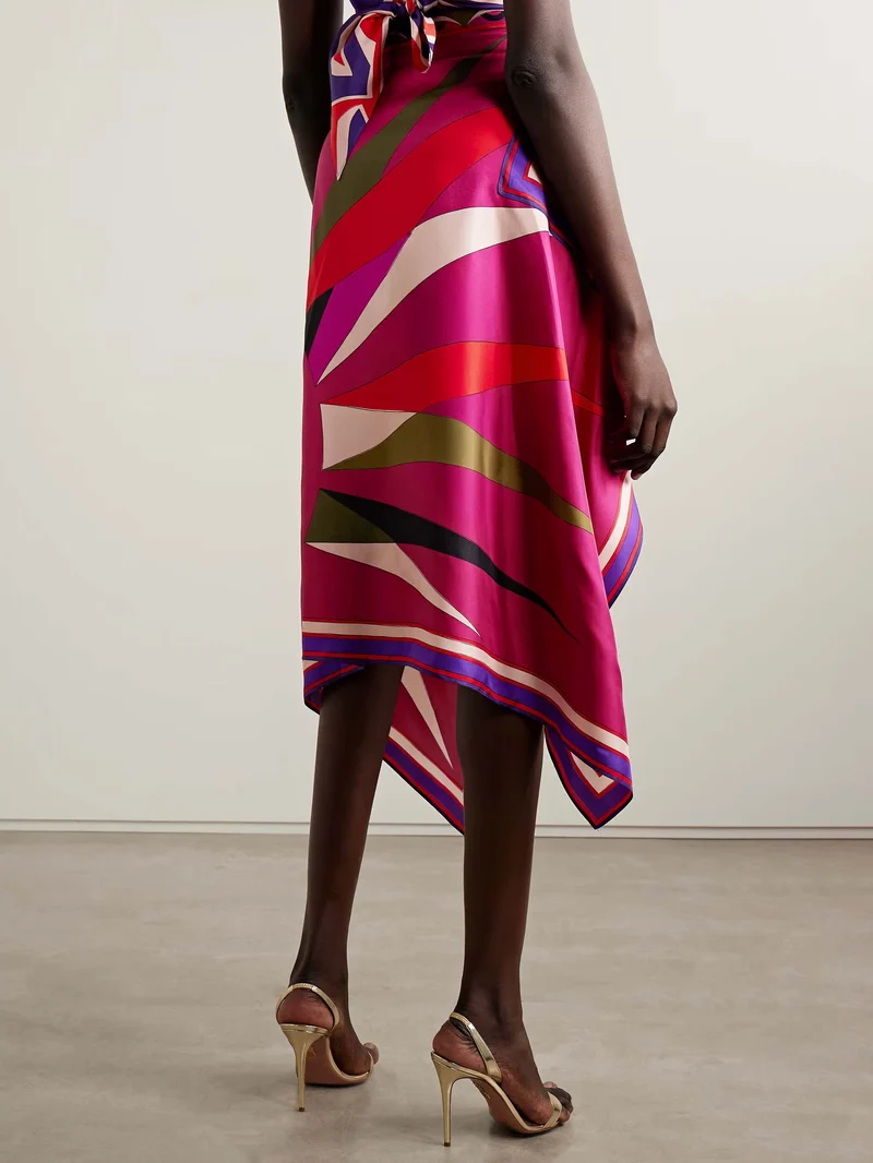 Unique Retro Abstract Print Vest Skirt Two-piece Set