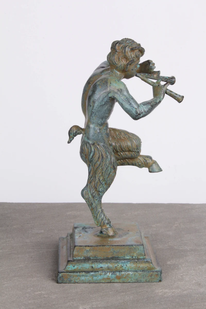 Statuette Satyre - bronze vert