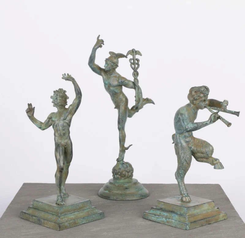 Statuette Satyre - bronze vert