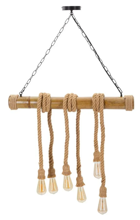 Suspension en bambou et corde – Natural Hanging Light