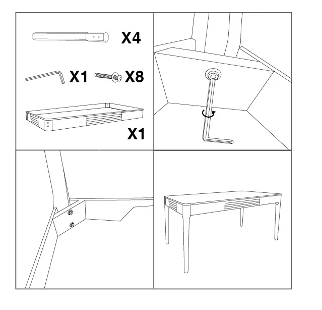 Table à manger en bois blanc – Matera Modern Design
