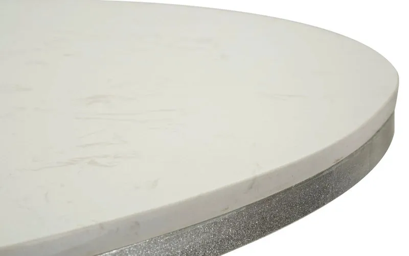 Table à manger ronde avec base en métal et plateau en marbre – Istanbul Elegant Design