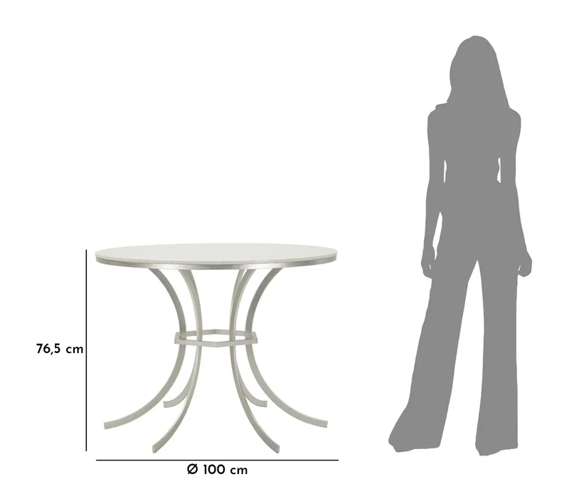 Table à manger ronde avec base en métal et plateau en marbre – Istanbul Elegant Design
