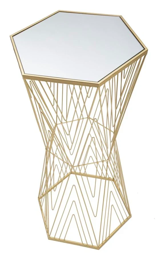 Table à piètement métallique doré – Lines 6 Modern Design