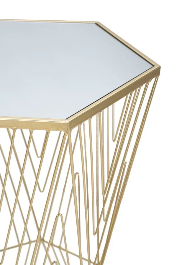 Table à piètement métallique doré – Lines 6 Modern Design