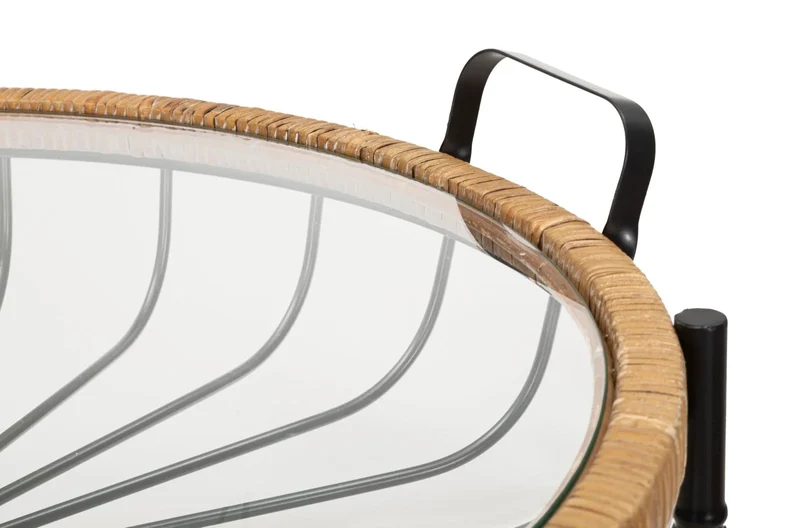 Table basse en verre avec structure en métal noir – Design moderne Cebu