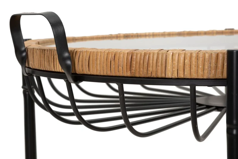 Table basse en verre avec structure en métal noir – Design moderne Cebu