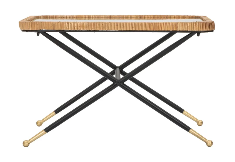 Table basse rectangulaire avec pieds métalliques croisés – Saint Barth