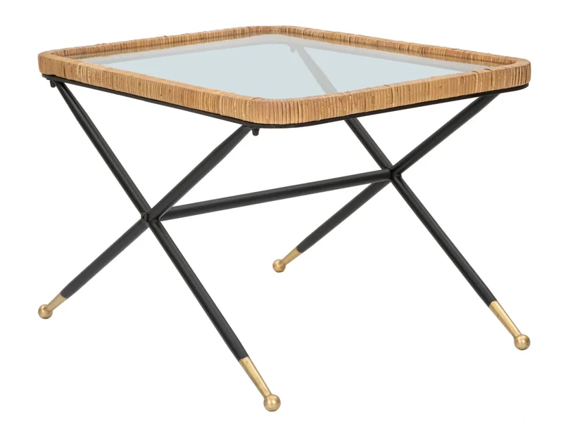 Table basse rectangulaire avec pieds métalliques croisés – Saint Barth