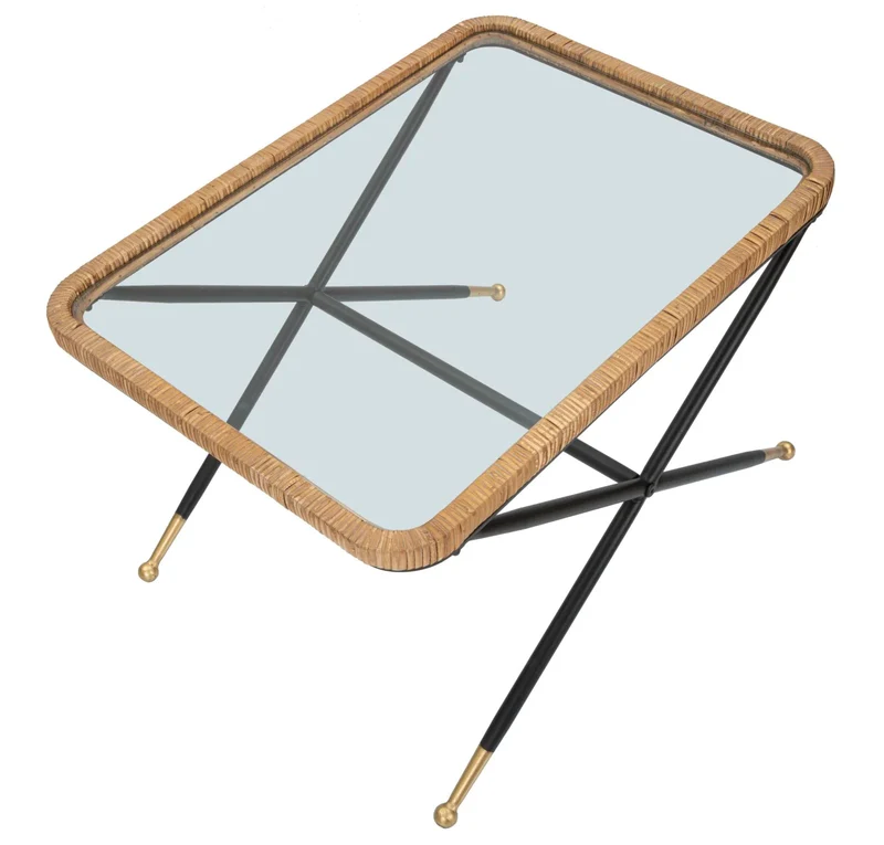 Table basse rectangulaire avec pieds métalliques croisés – Saint Barth