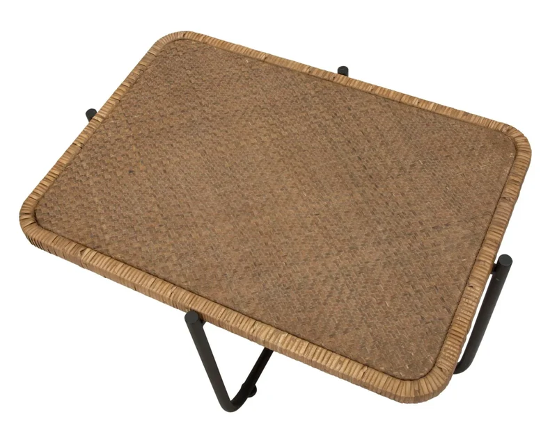 Table basse rectangulaire avec plateau en bois et structure en métal – Style Cebu