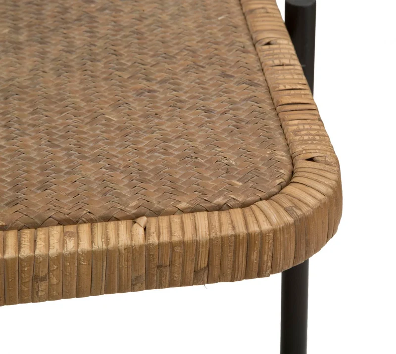 Table basse rectangulaire avec plateau en bois et structure en métal – Style Cebu