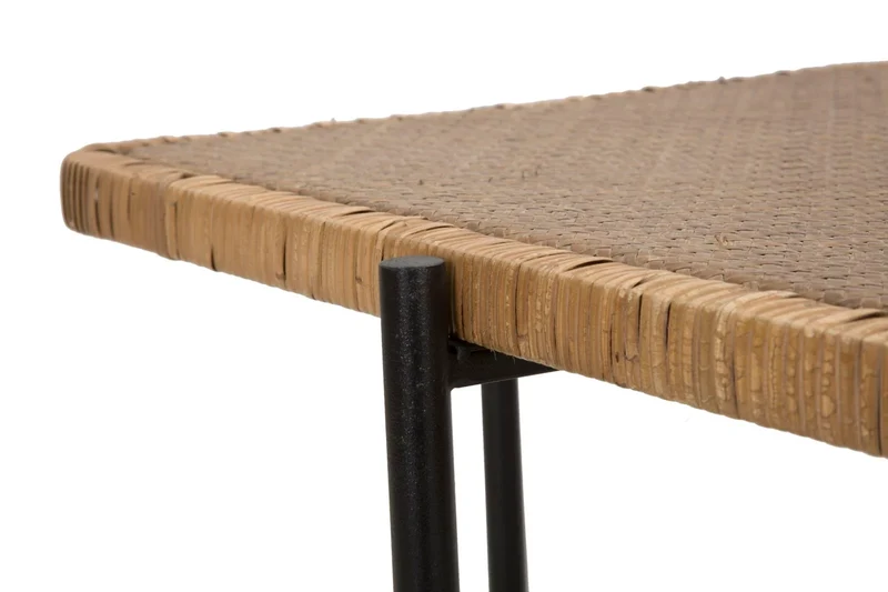 Table basse rectangulaire avec plateau en bois et structure en métal – Style Cebu