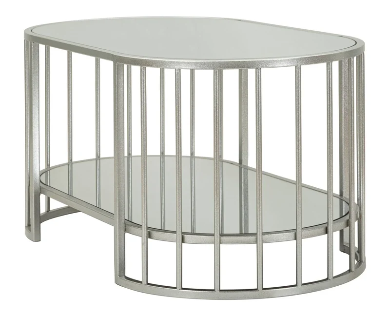 Table basse rectangulaire en verre avec cadre en métal – Smirne Modern