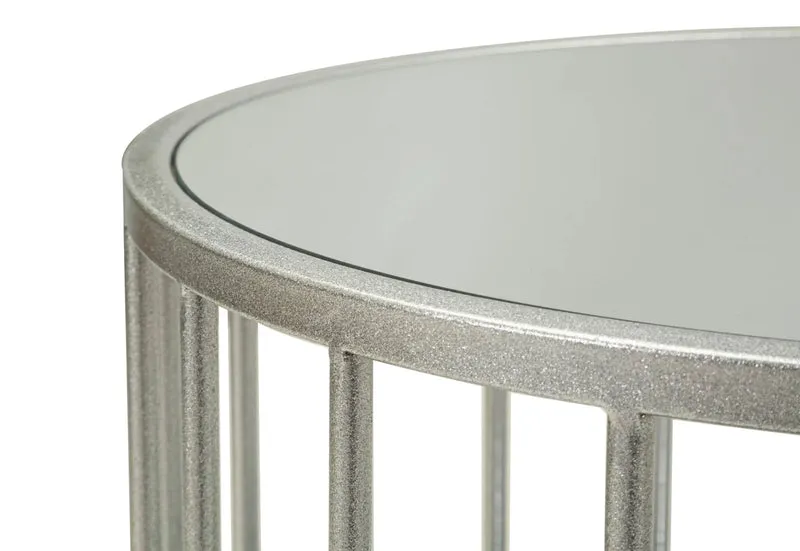 Table basse rectangulaire en verre avec cadre en métal – Smirne Modern