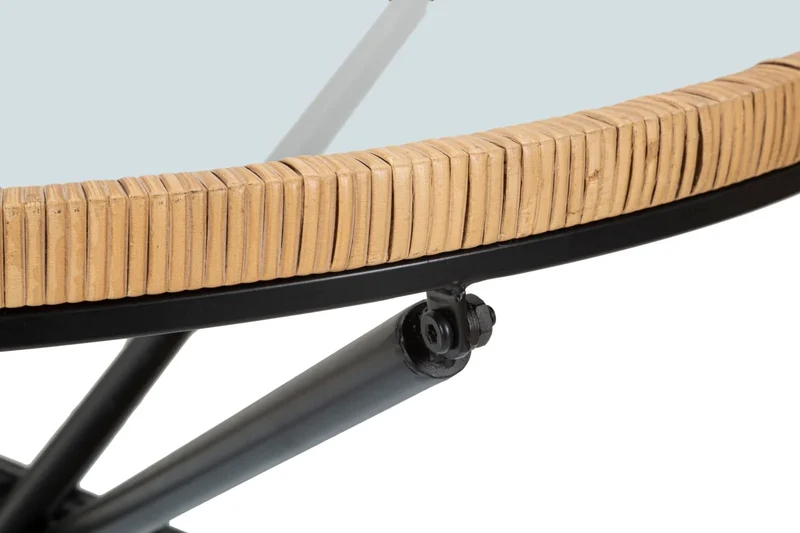 Table basse ronde avec base en rotin – Saint Barth Rotondo