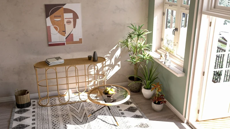 Table basse ronde avec base en rotin – Saint Barth Rotondo